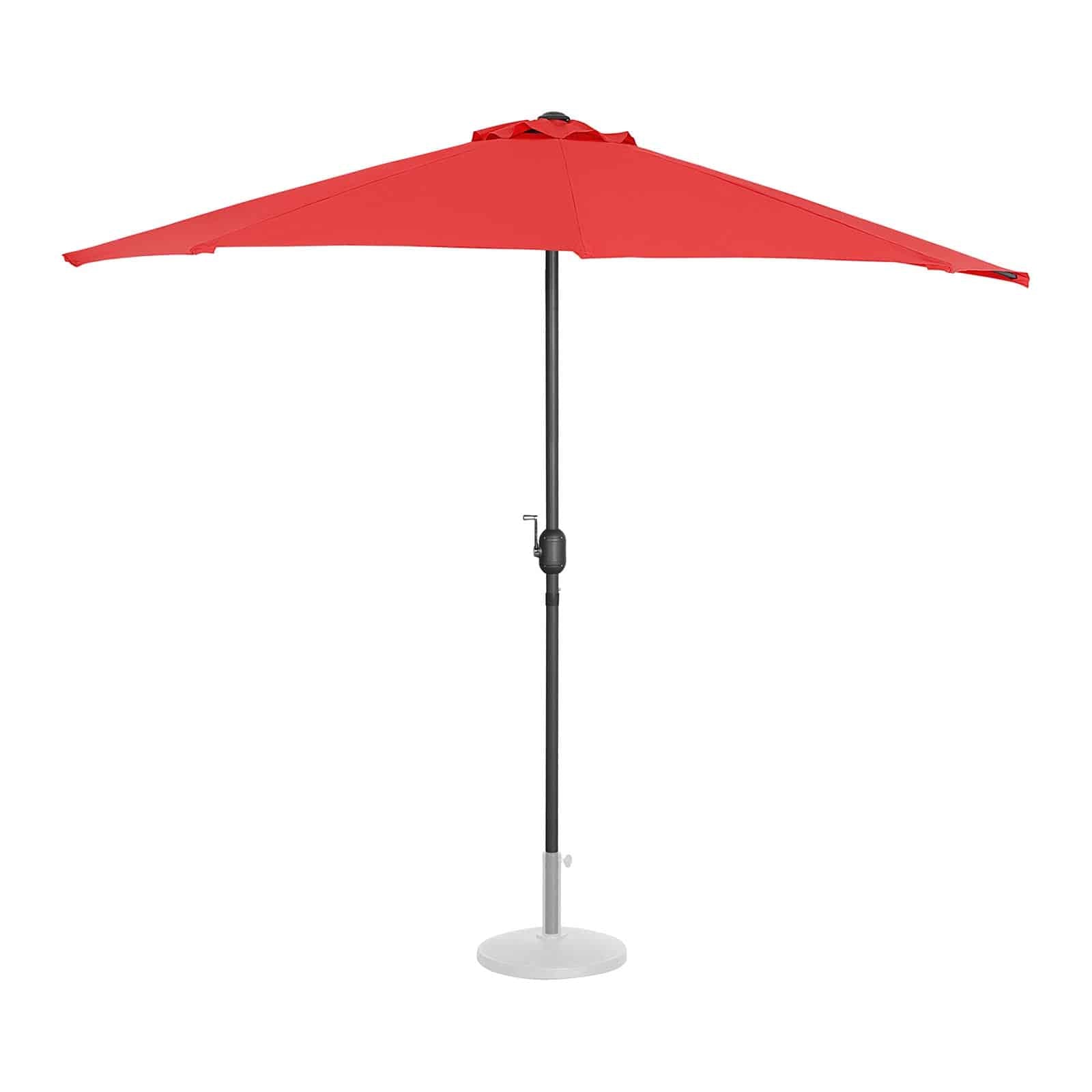 Demi parasol pentagonal 270 x 135 cm jardin rouge