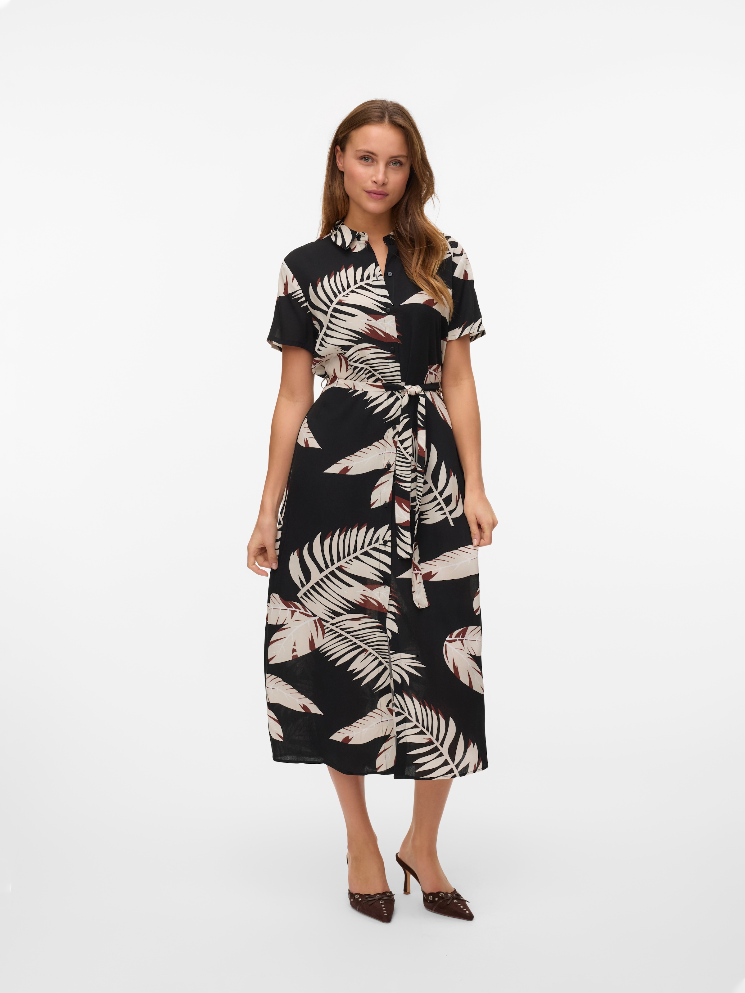 Vero Moda Hemdblusenkleid »VMEASY JOY S/S LONG SHIRT DRESS WVN GA« Sommerkleid,