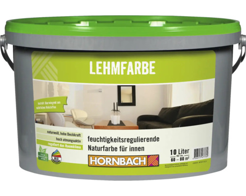 HORNBACH leemverf conserveermiddelvrij wit 10 L