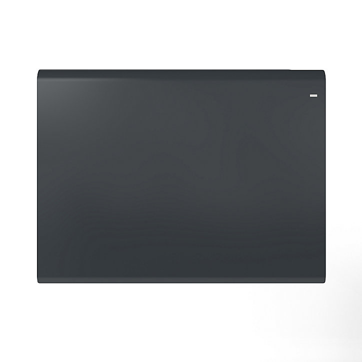 Radiateur connecté électrique à inertie fluide GoodHome Iriya anthracite 1500W horizontal