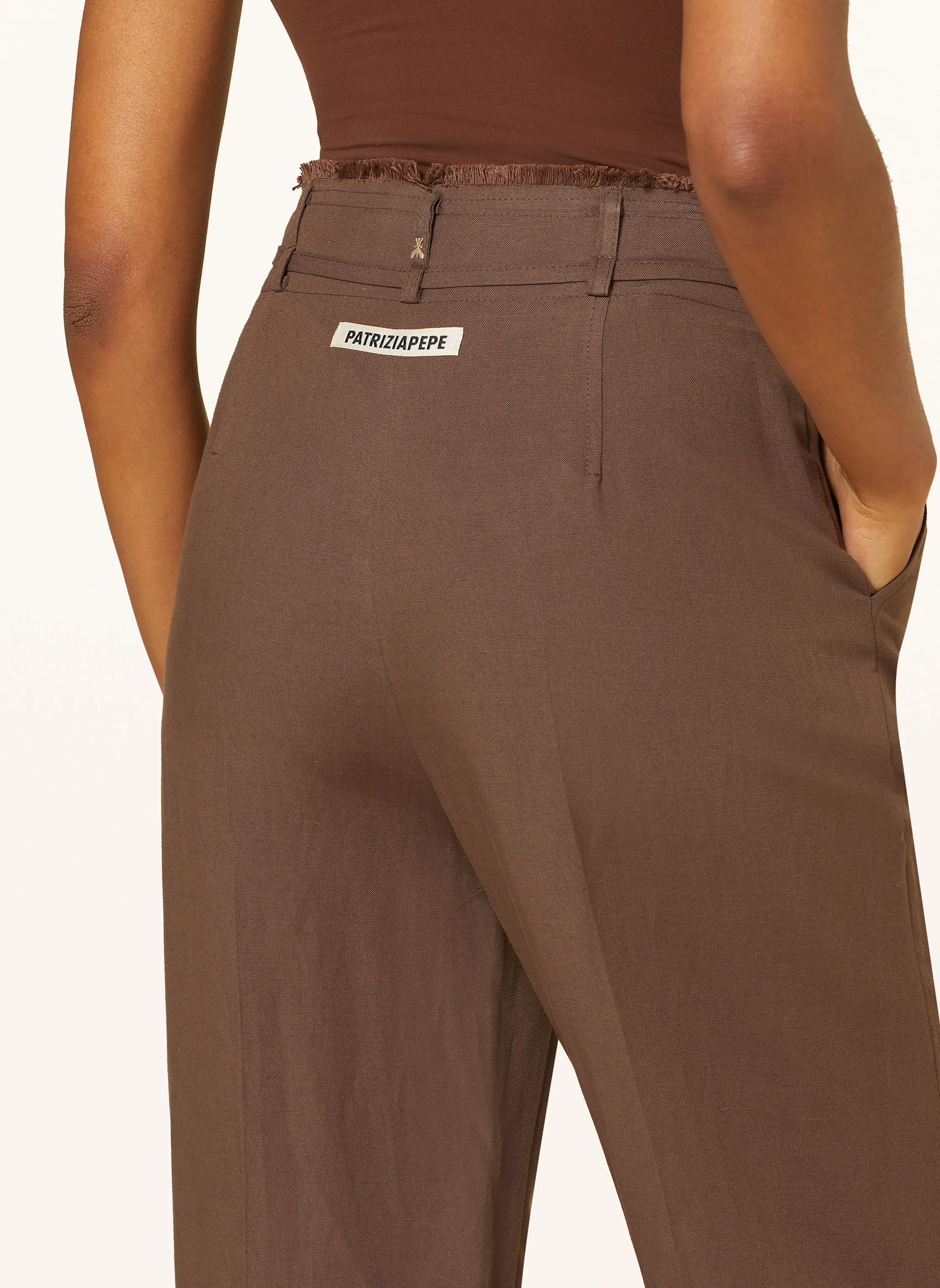 PATRIZIA PEPE Marlenehose PANTALONE mit Leinen