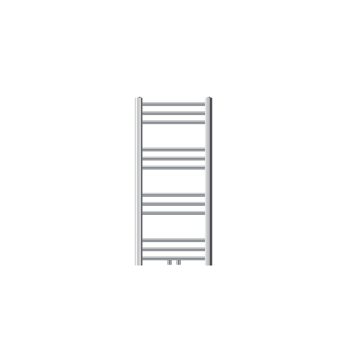 ECD Germany Badkamerradiator 400 x 800 mm - Chroom - Recht met middenaansluiting - Designradiator Handdoekverwarmer Handdoekdroger Handdoekradiator Handdoekverwarmer Badkamerverwarming