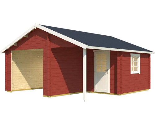 Enkele garage Outdoor Life Nevis zonder deur 500 x 550 cm Zweeds rood