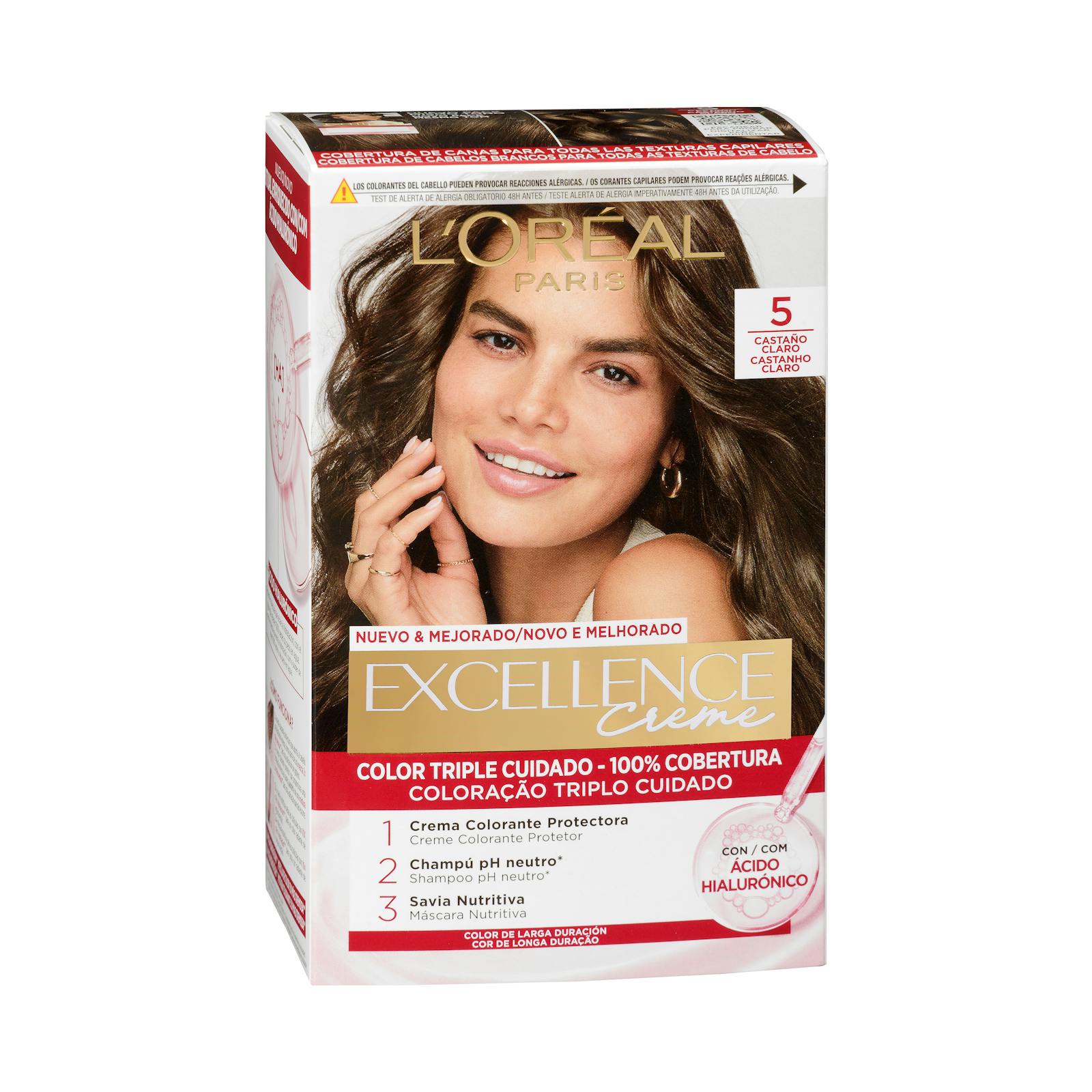 Coloration permanente 5 châtain clair Excellence Crème