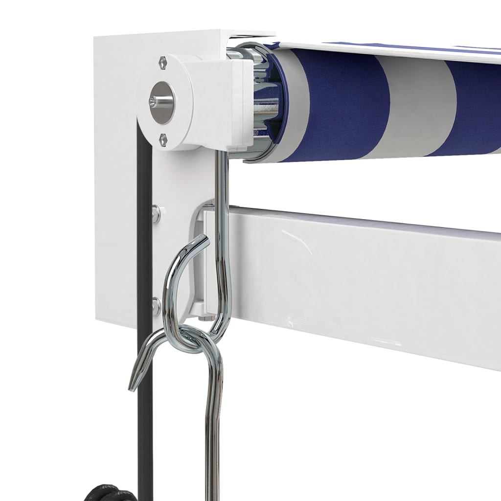 Auvent rétractable automatique bleu et blanc 3x2,5 m