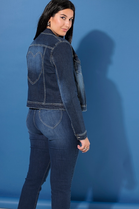 Jeansjacke, Heart-Rückenpatch, Langarm