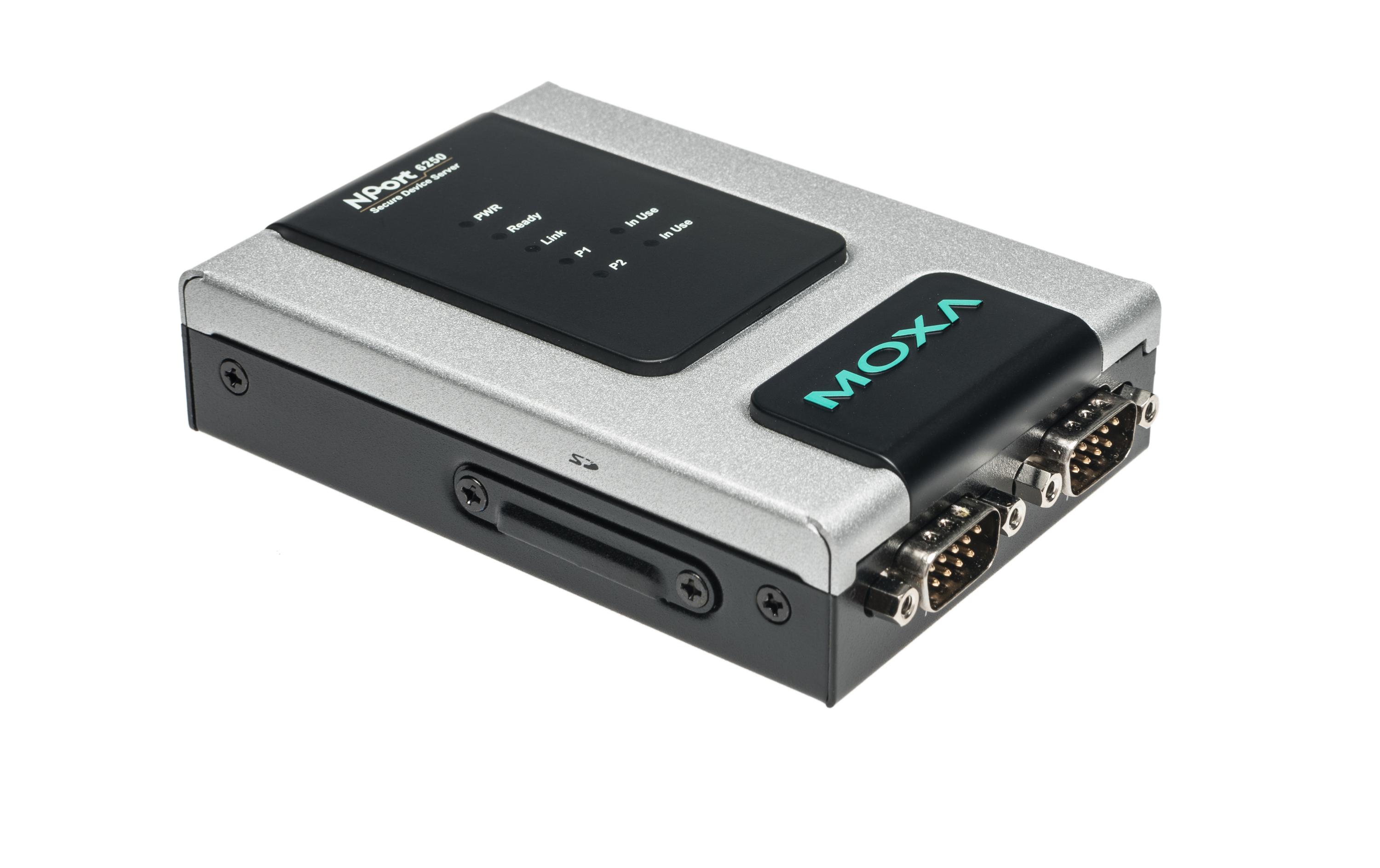 Serieller Geräteserver NPort 6250<br>Secure Terminal-Server mit zwei Ports, RS-232/422/485