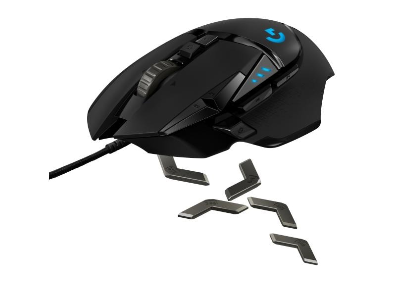 Logitech Gaming-Maus G502 HERO Hochpräzise Gaming-Maus mit justierbarem Handling und RGB-Beleuchtung