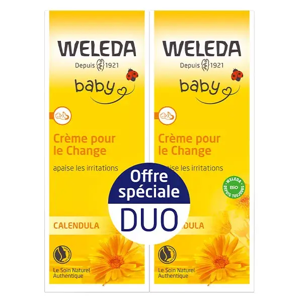 Weleda Bébé Calendula Crème pour le Change Bio Lot de 2 x 75ml
