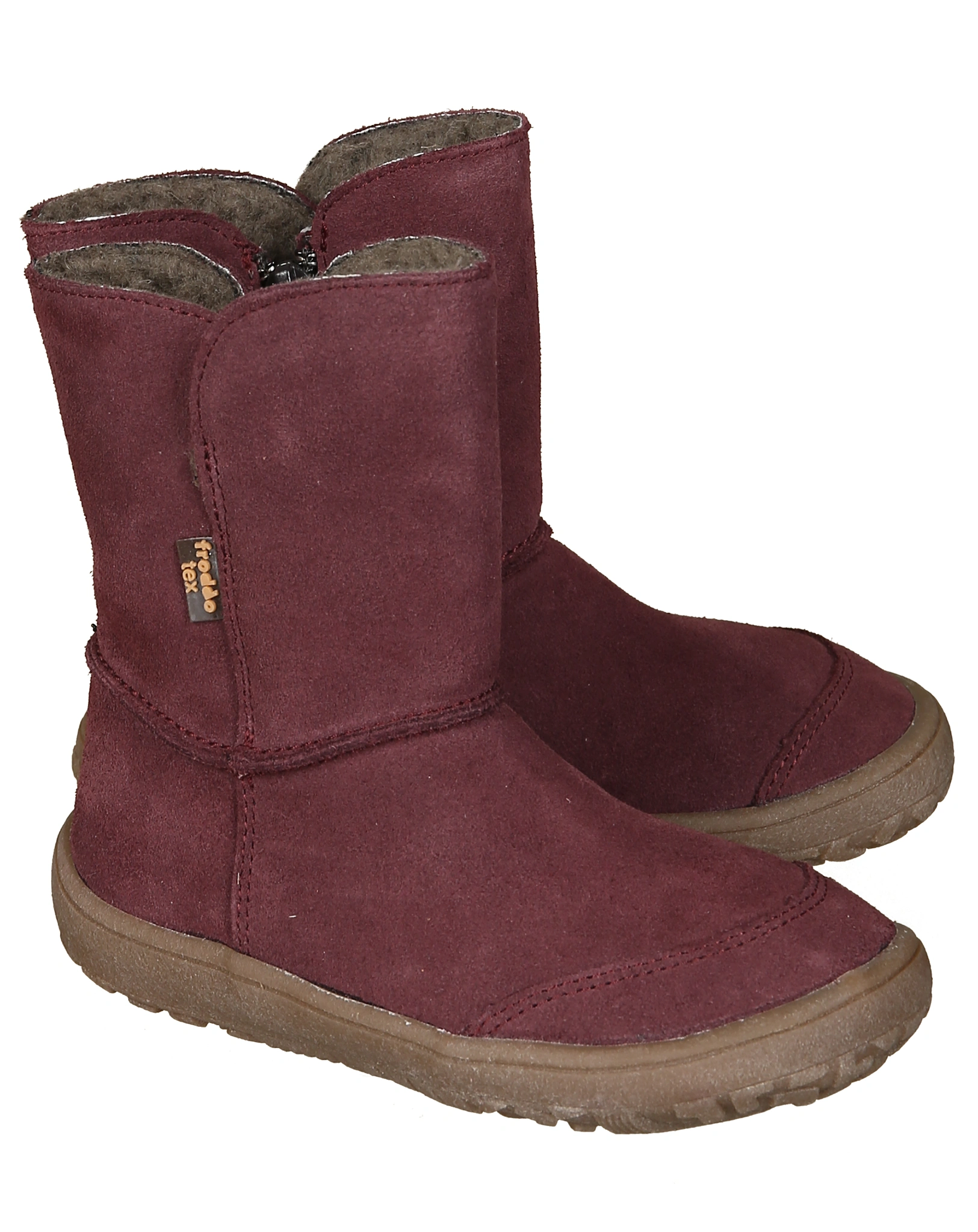 Winterstiefel BAREFOOT TEX SUEDE in bordeaux