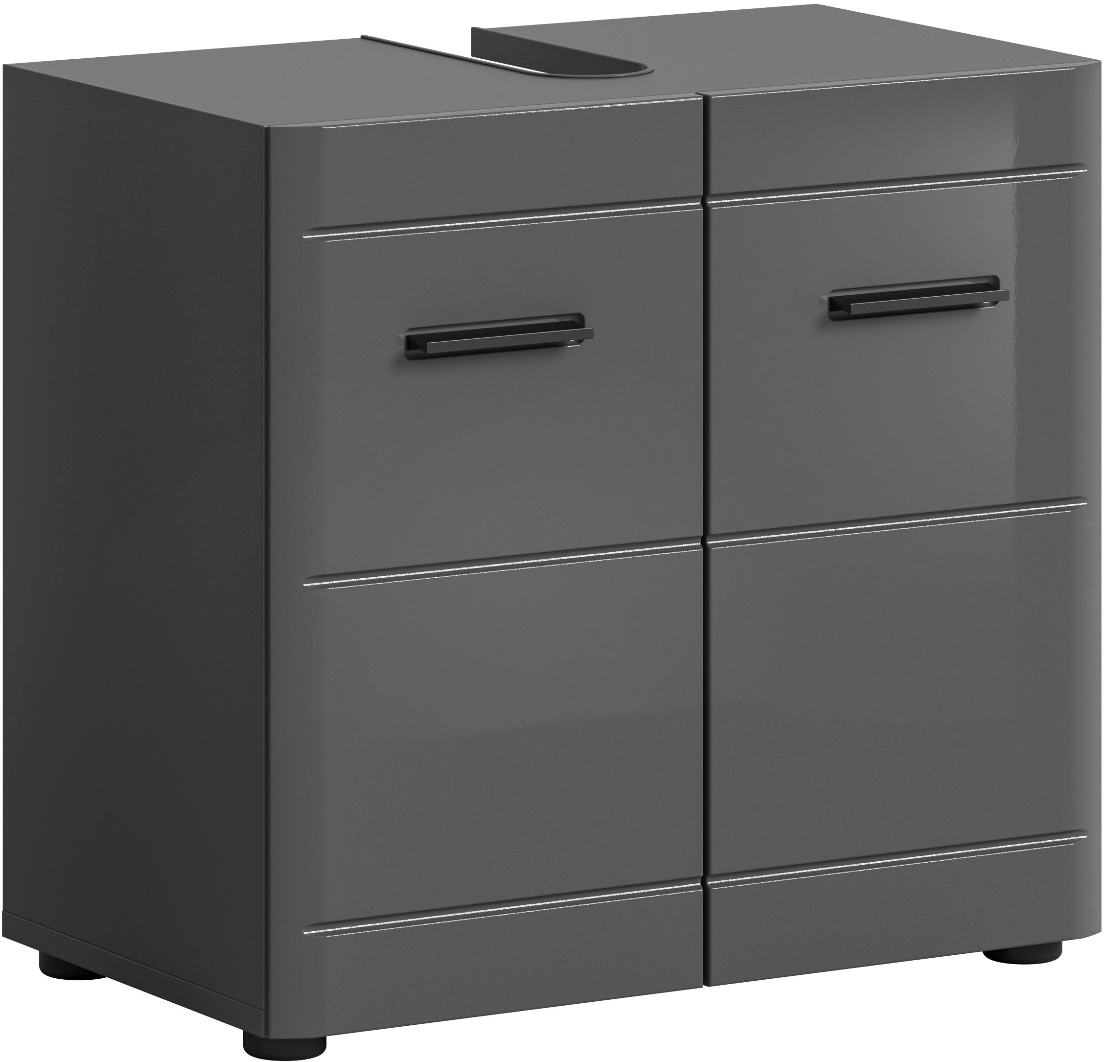 welltime Waschbeckenunterschrank »Doux, Breite 60 cm, 2 Türen, 1 Einlegeboden, geteilte Rückwand« MDF Front, Badschrank, Bad-Möbel, Badezimmer