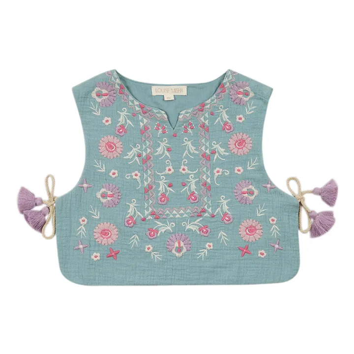 Louise Misha Top Maina Brodé | Bleu
