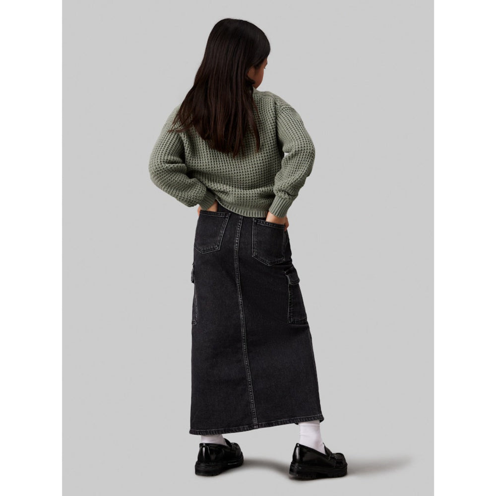 Køb Calvin Klein Charcoal Grey Rgd Maxi Denim Nederdel