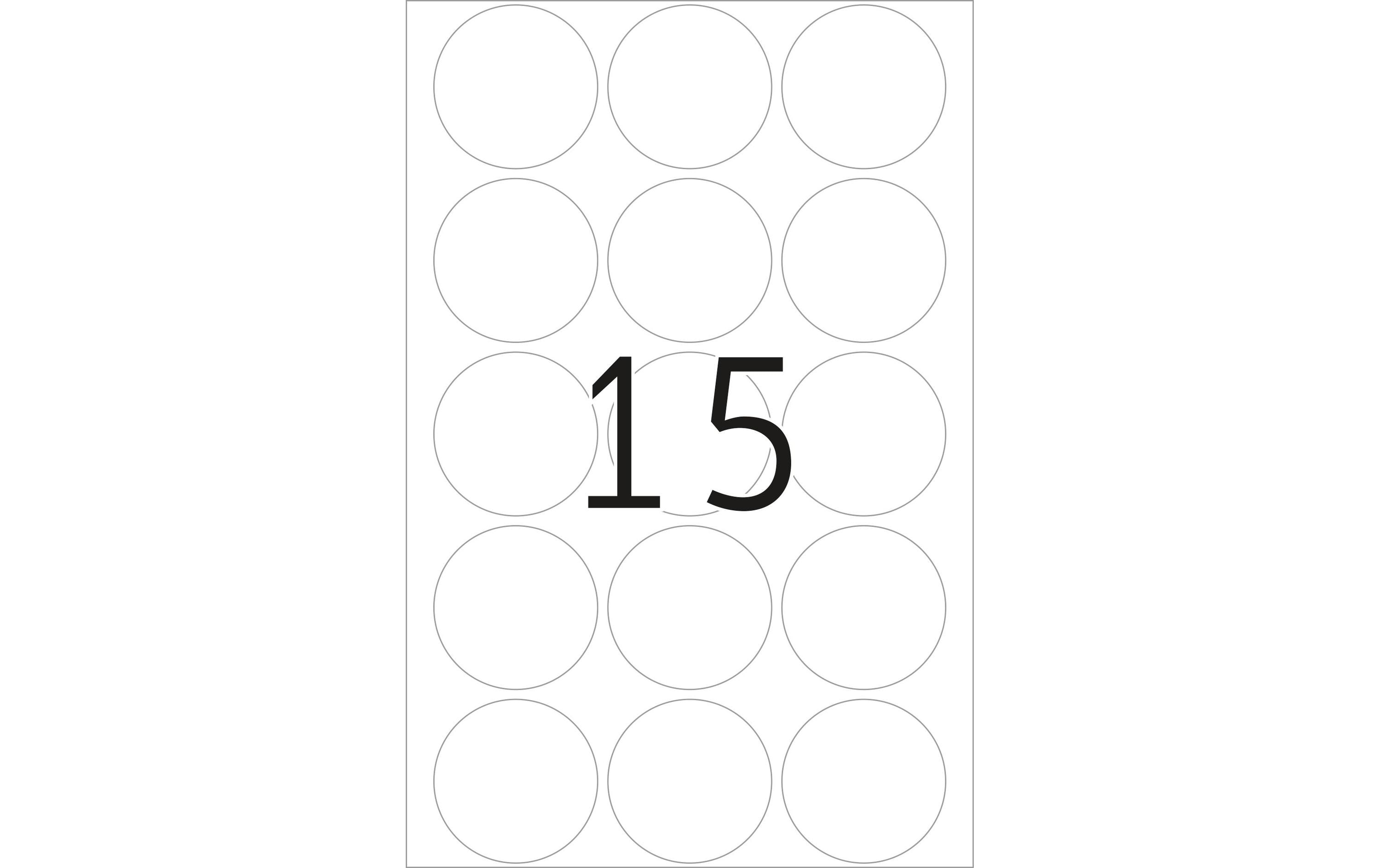 Vielzweck-Etiketten 2270 Weiss Ø 32 mm, 32 BlattSelbstklebende Markierungspunkte