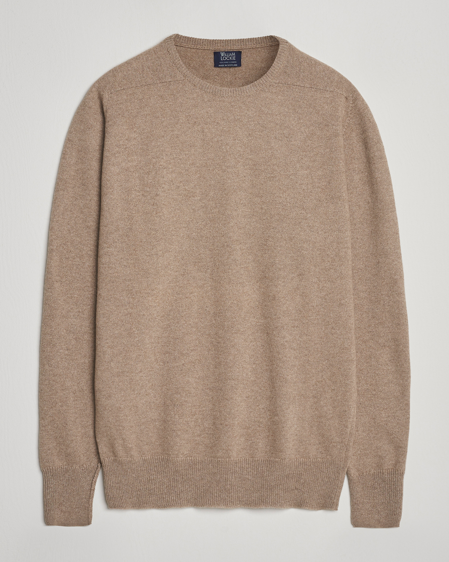 William Lockie Melrose Cashmere Crew Neck Dark Natural