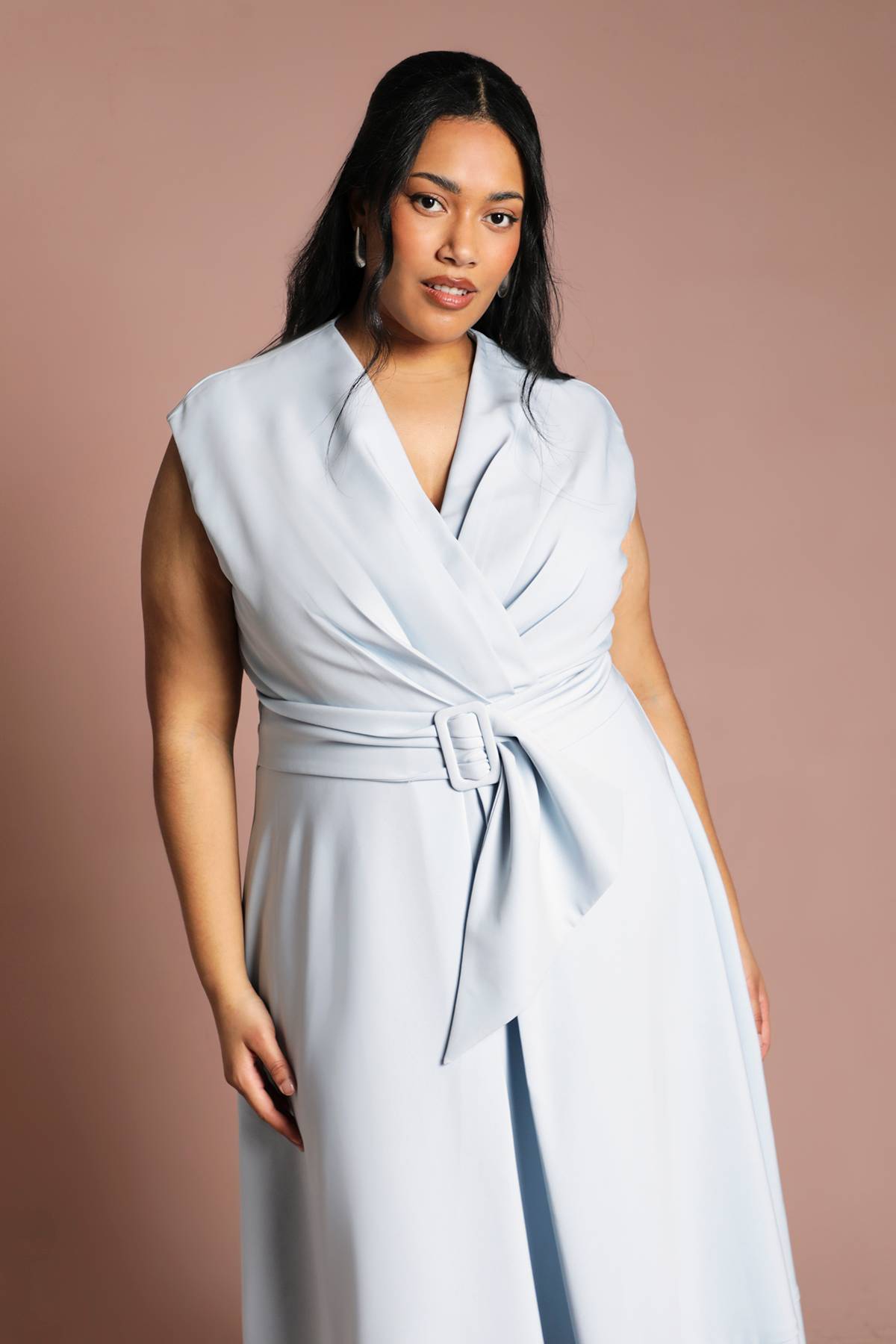Coast Robe Midi En Crêpe Ceinturée Grande Taille