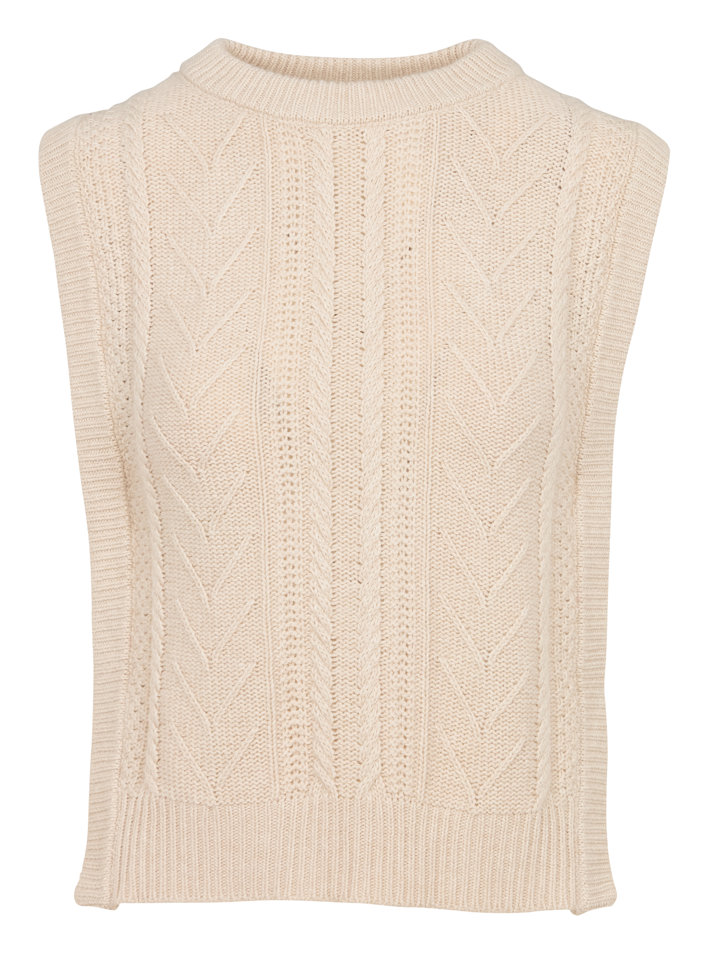 FINN - Pull col rond droit en maille | Beige