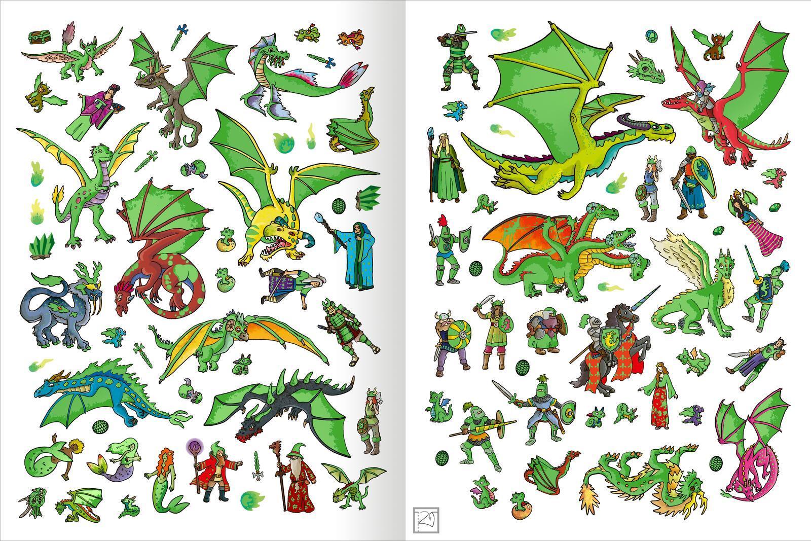 Das Metallic-Stickerbuch - Drachen
