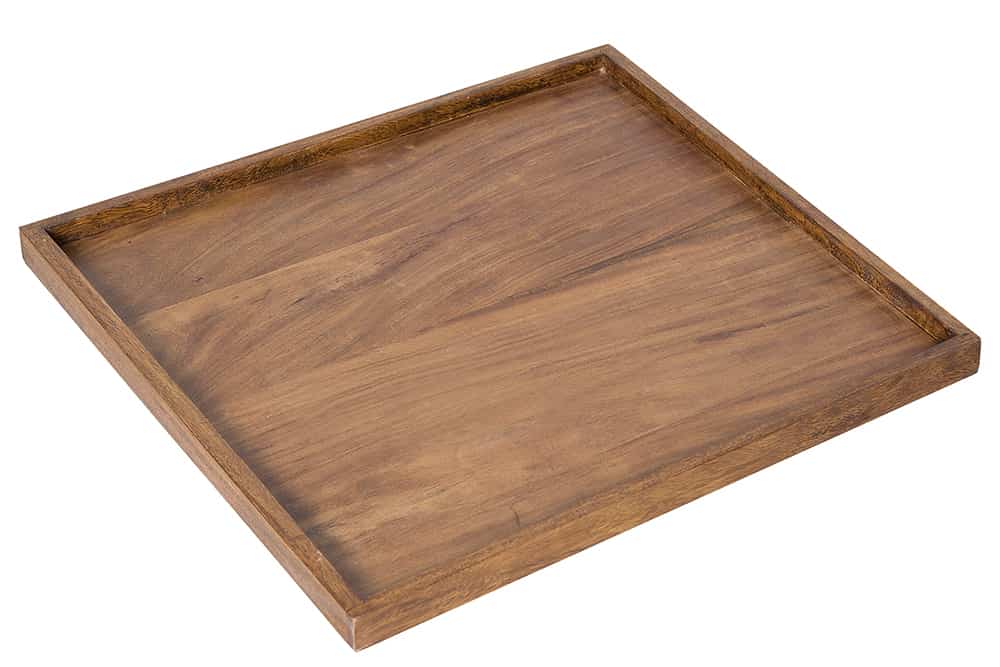 Massives Tablett MAKASSAR 50cm braun Sheesham stone finish Servierbrett