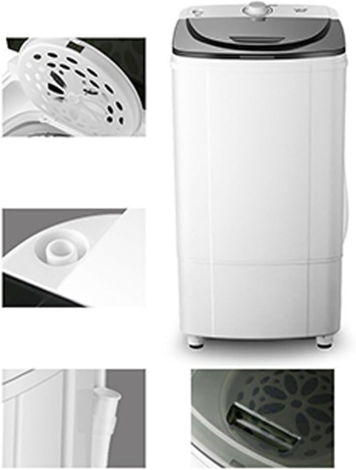 MGHRUE Sèche-Linge 10 Kg, Essoreuse À Économie D'énergie Et D'énergie, Lumière Bleue À 360 °, Sèche-Linge Portable 2800 TR/Min, Sèche-Linge À Évacuation par Gravité