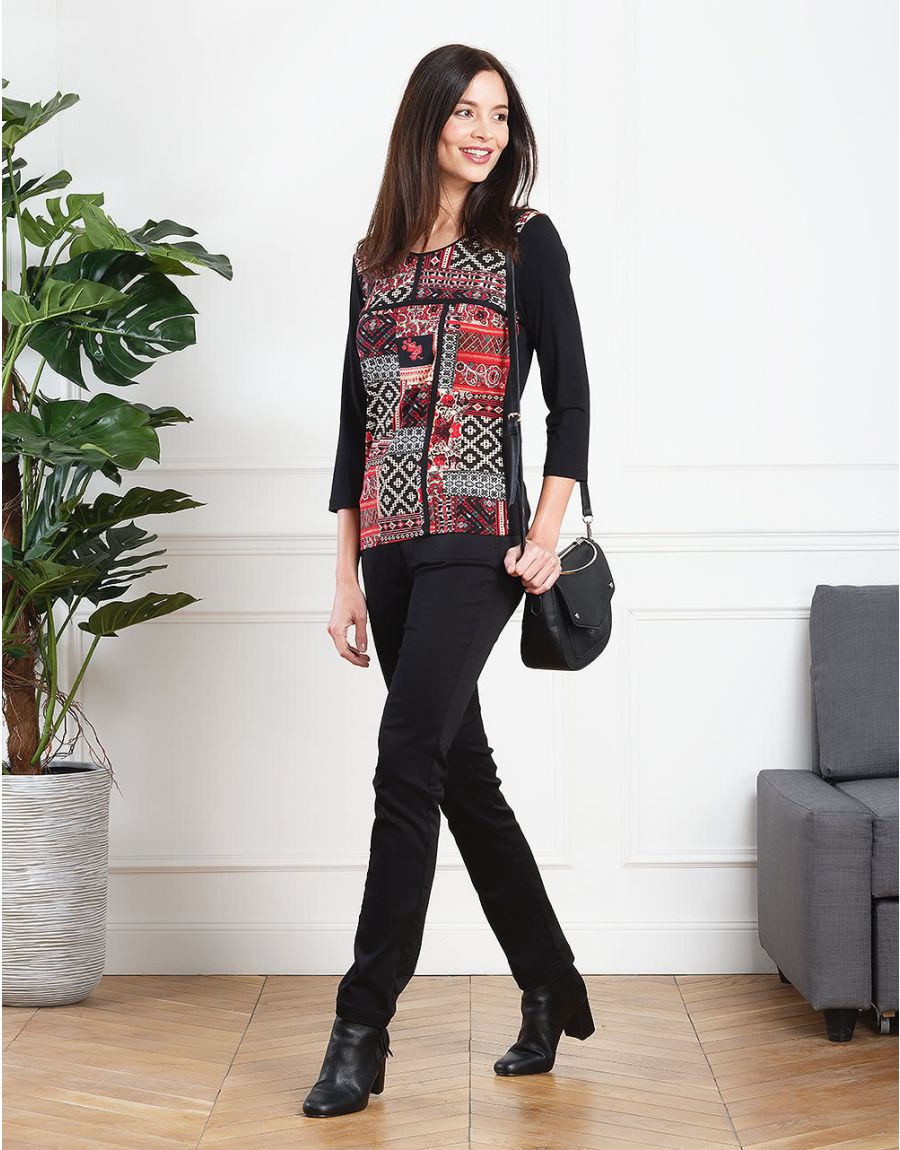 Top patchwork bordeaux