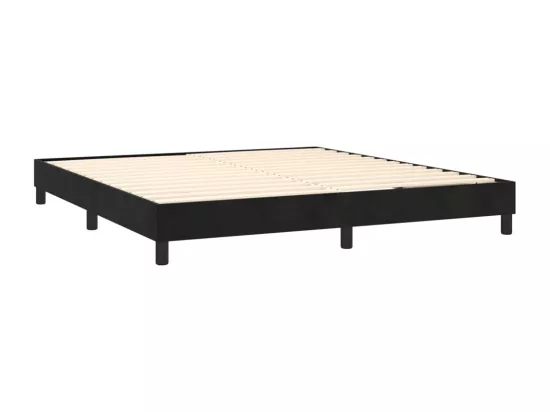 Sommier tapissier avec matelas et LED Noir 160x200 cm Velours