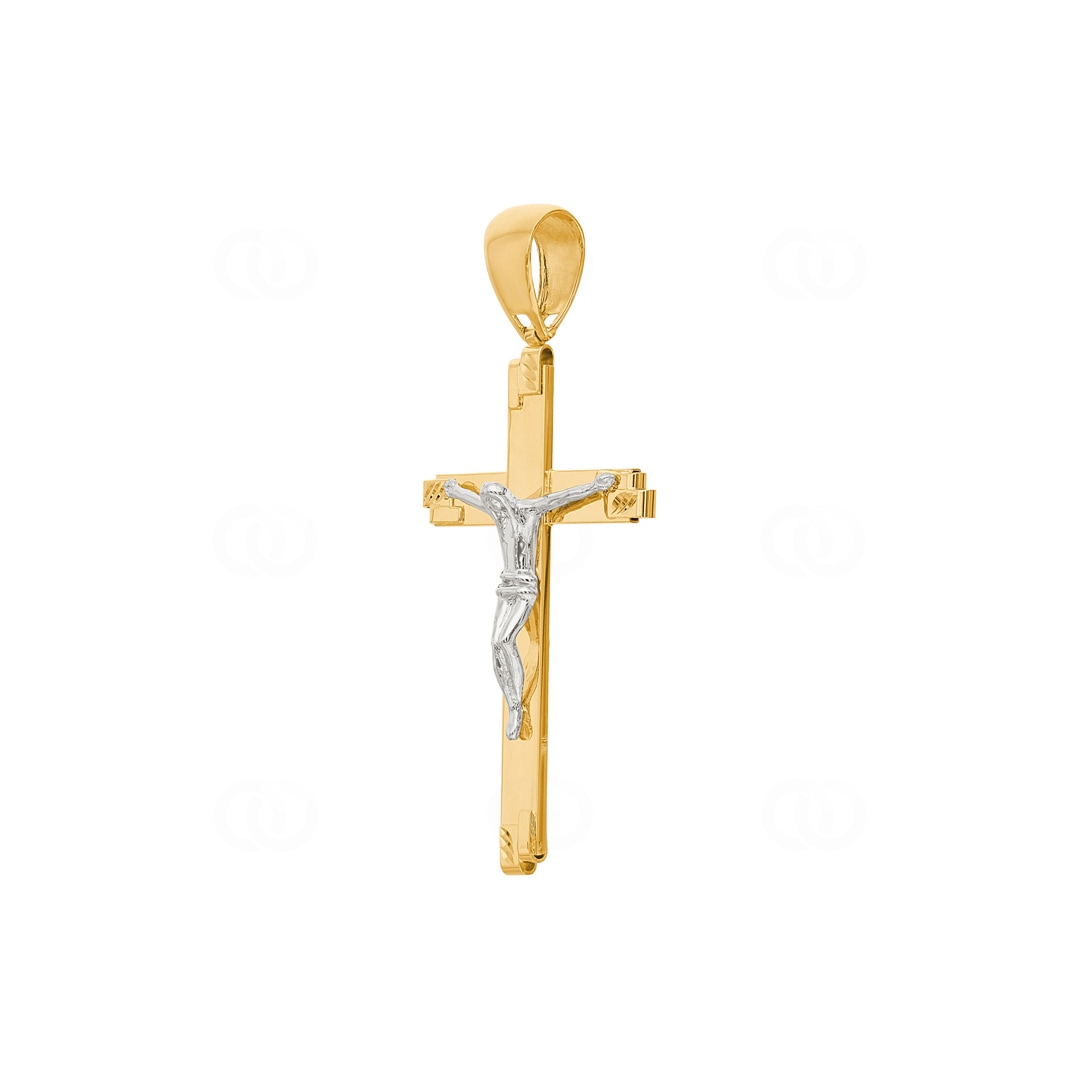 Anhänger 750/18 K Gelbgold Kreuz mit Jesus 61 x 29mm