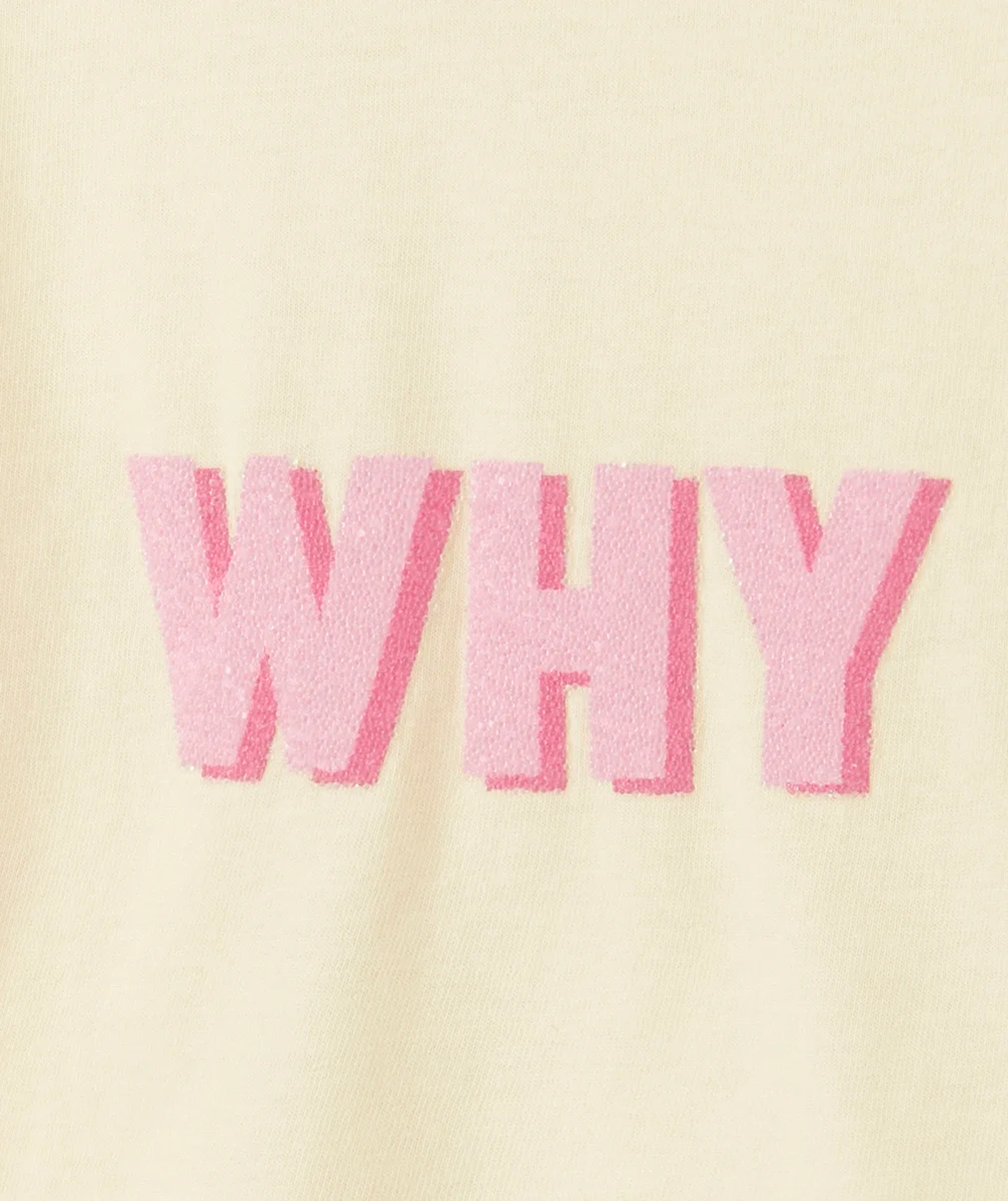 t-shirt manches courtes fille en coton bio jaune avec message en relief