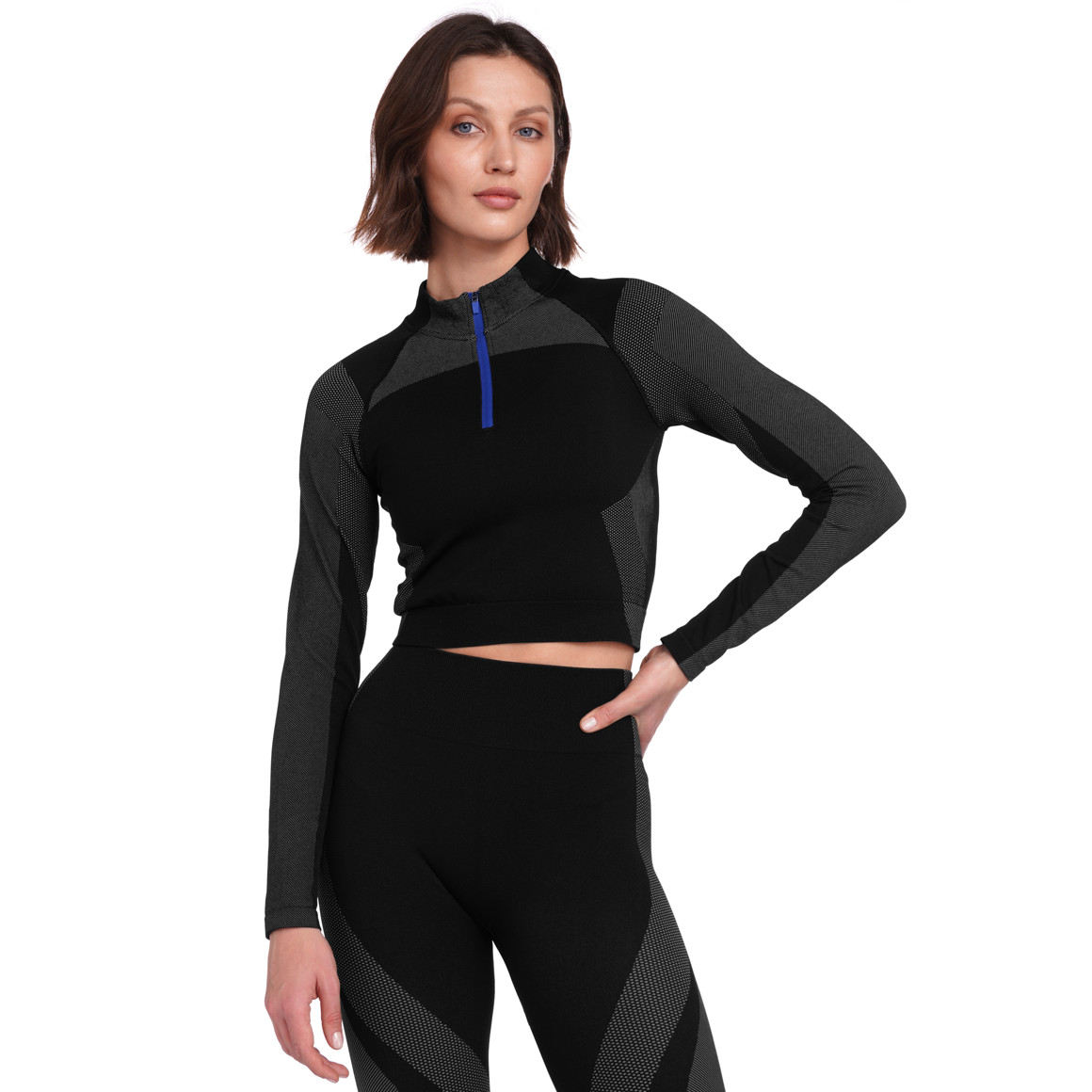 Gina Sports Damen Sport-Shirt im Cropped-Look schwarz
