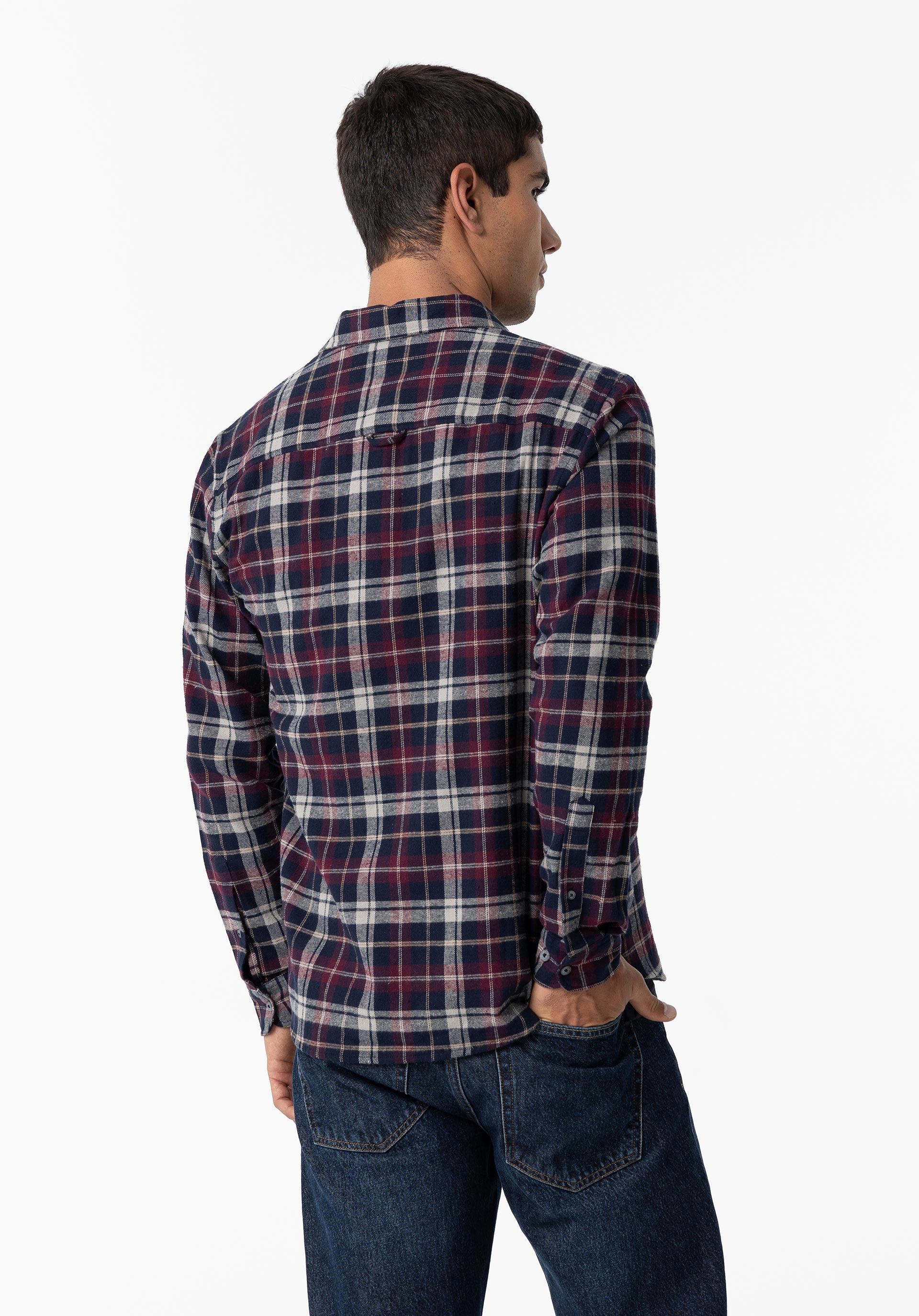 Camisa Regular Fit de Flanela Xadrez