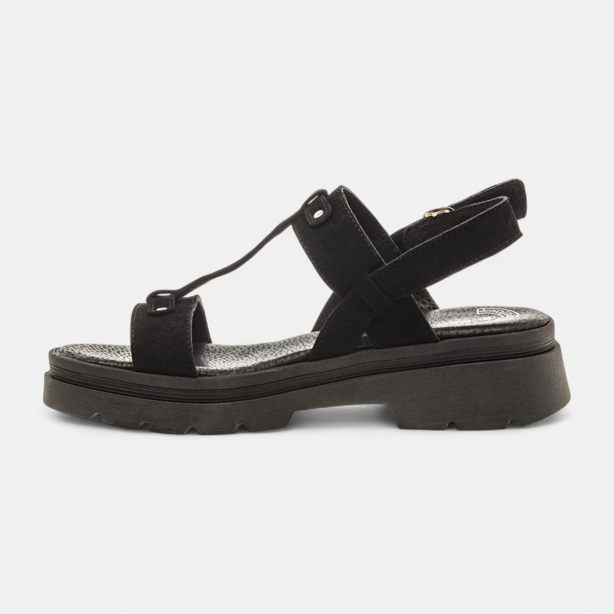 Sandales Femme en cuir noir