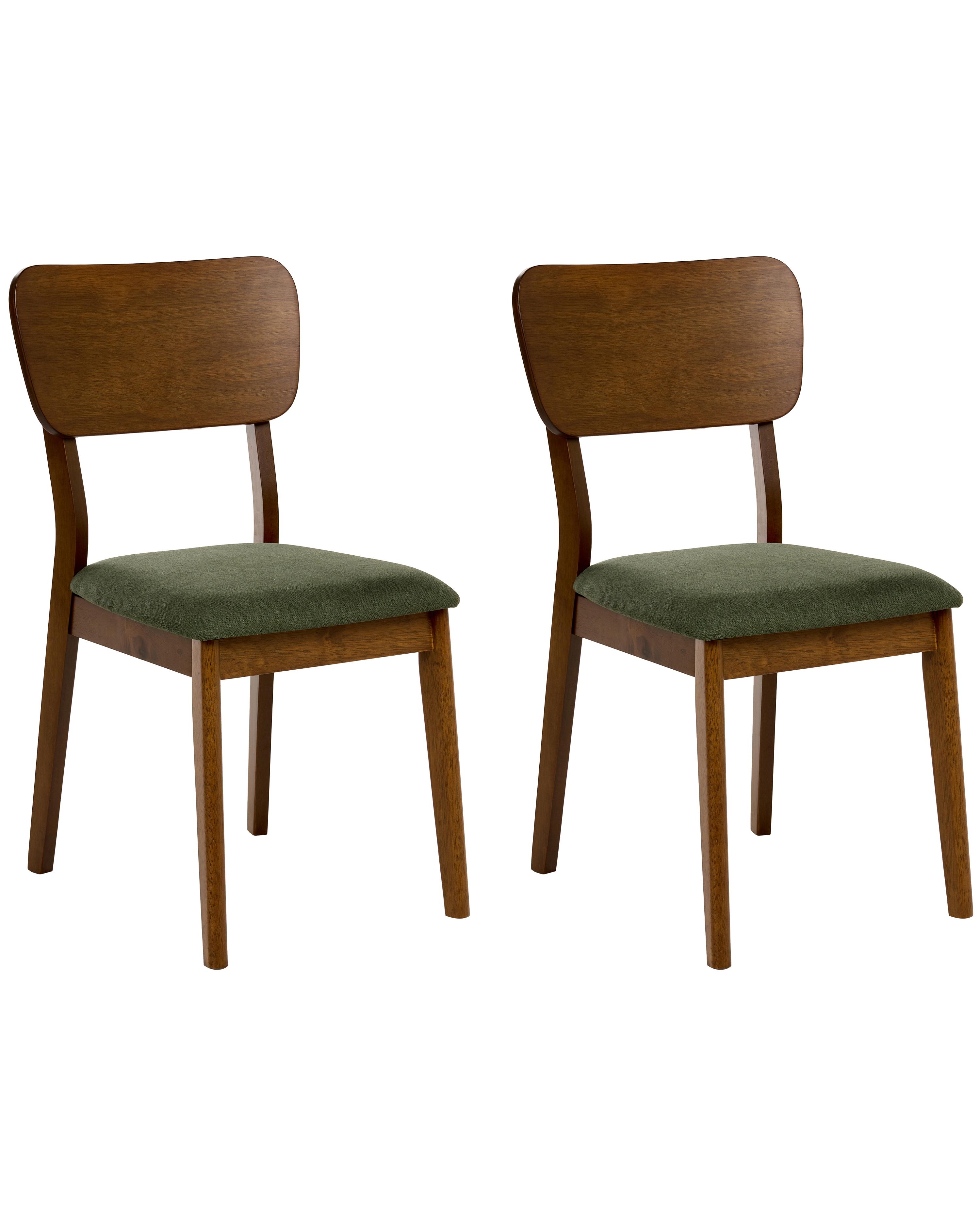 Set van 2 eetkamerstoelen MINIER Hout Groen/donkerbruin