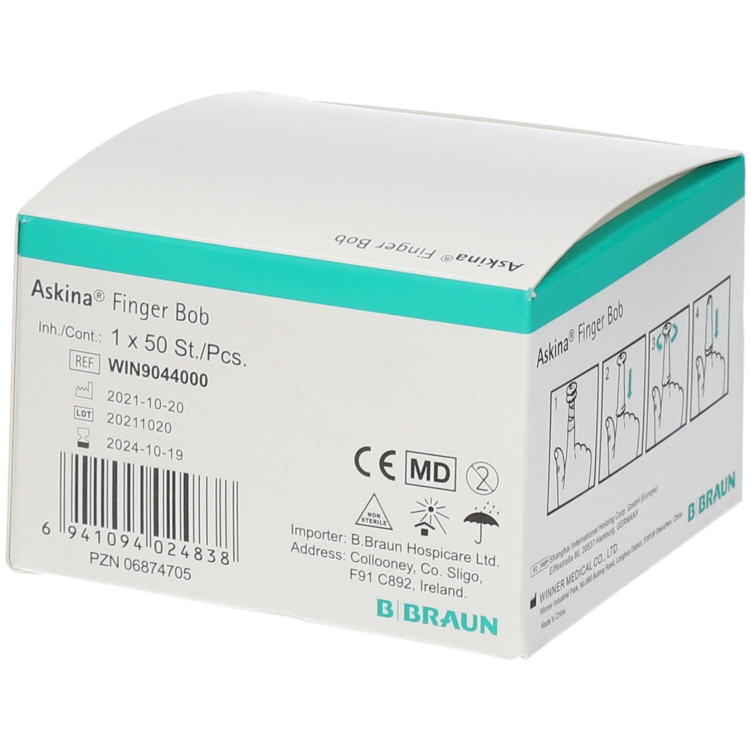B. Braun Askina Finger Bob Fingerfixierverband für Wundauflagen 50 Stück weiß