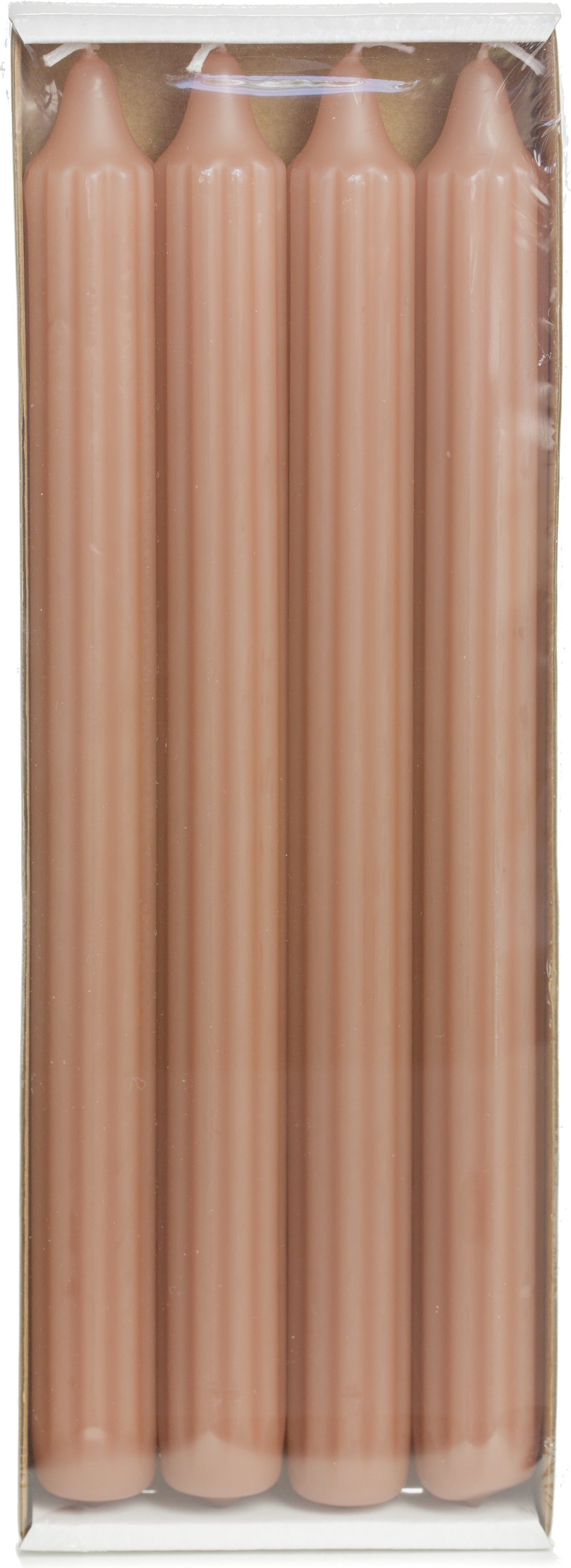 Rustik Lys dinerkaars Groov terracotta 9 uur 4 stuks