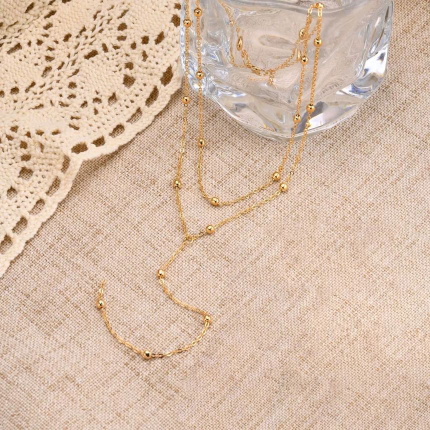 Gemsha - gelaagde legering Lariat ketting