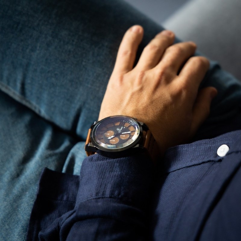 Montre Homme CHTIME bracelet Cuir Marron