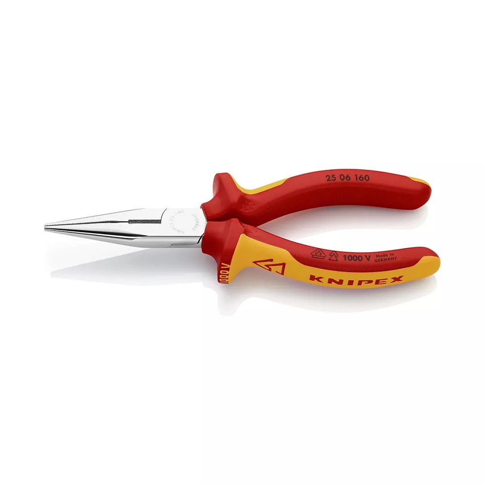 KNIPEX Flachrundzange mit Schneide VDE 160mm