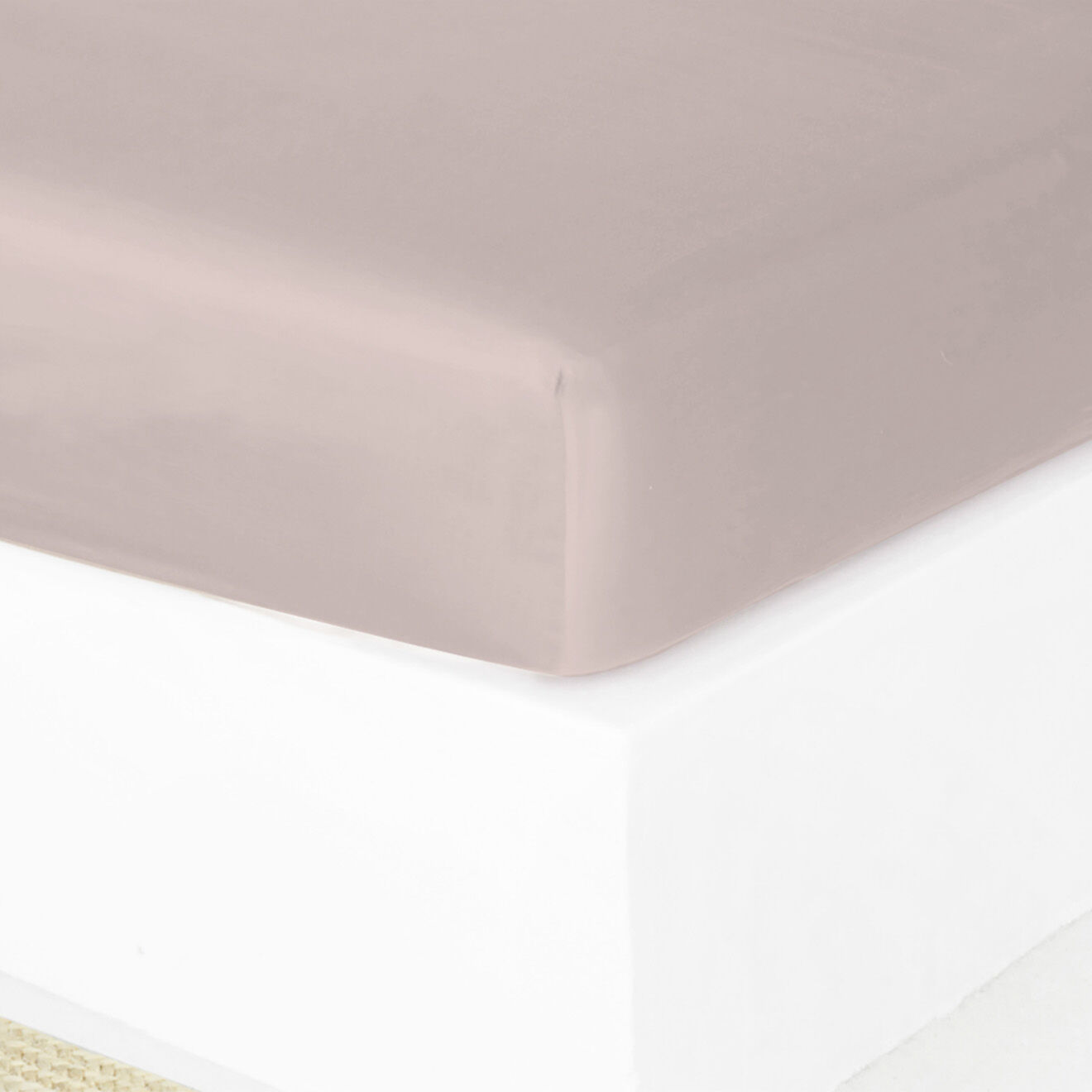 Febronie Drap housse 100% Satin de Coton Julia beige