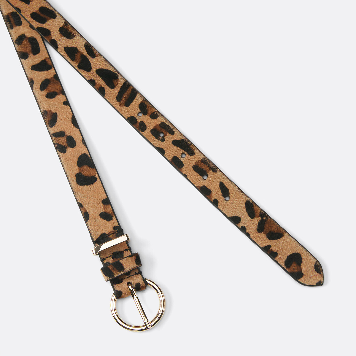 COLEÇÕES LA REDOUTE<br>Cinto de couro com estampa de leopardo