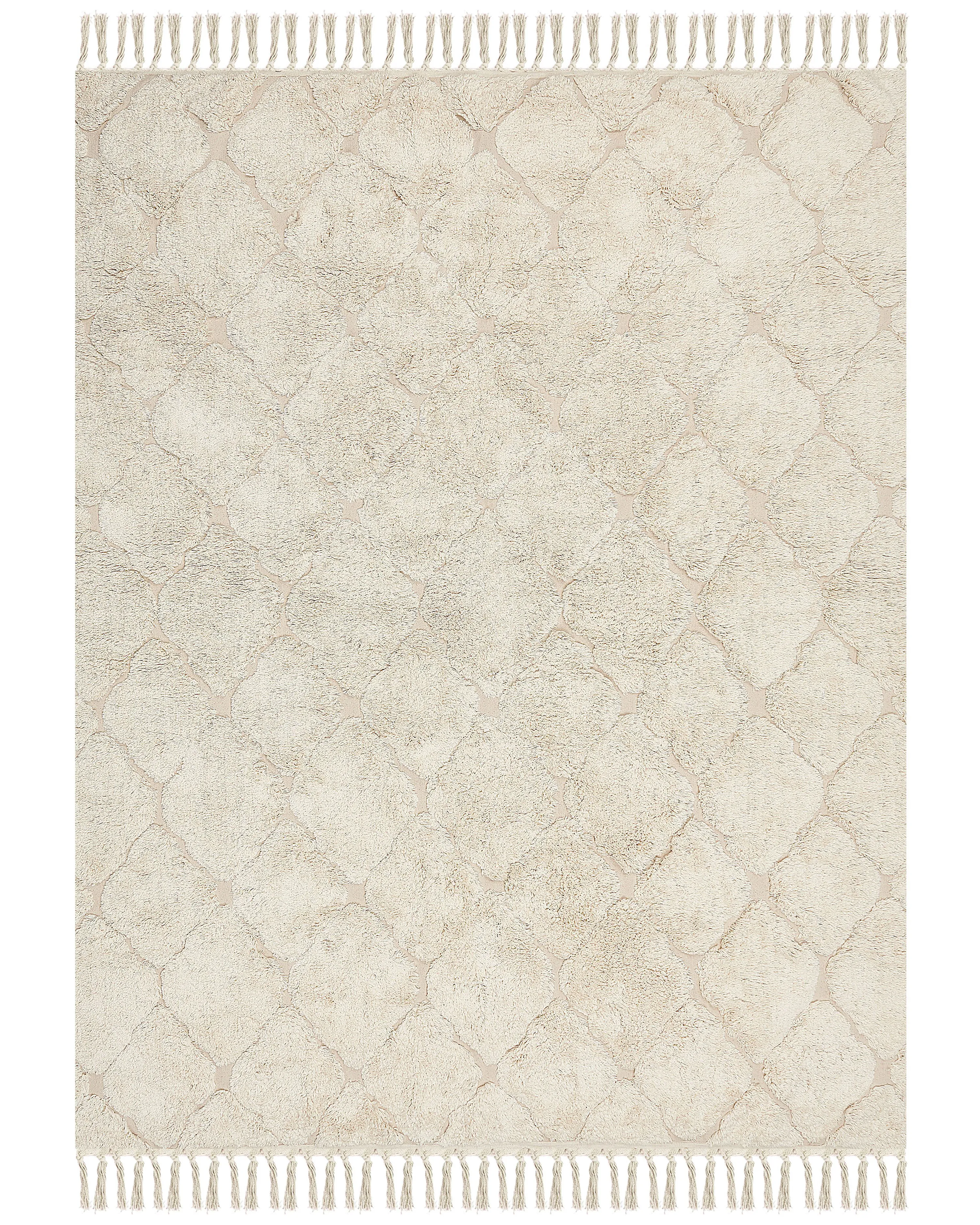 Vloerkleed SILCHAR Beige 160 x 230 cm Katoen