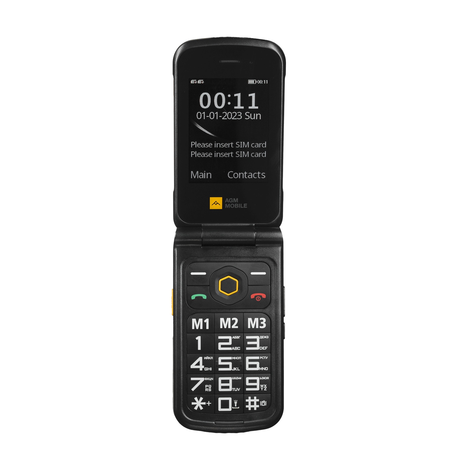 AGM by Beafon Klapphandy »M8 (4G)« Schwarz robustes Klapphandy, SOS-Notruftaste, 104 dB Lautsprecher, grosser Akku