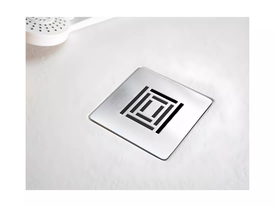 Receveur de douche 80 x 120 cm extra plat LOGIC surface ardoisée rectangulaire blanc