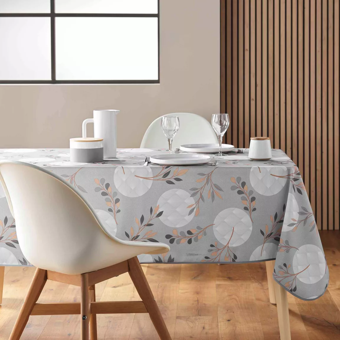 Nappe rectangulaire anti tache (150 x 240 cm) Manola Grise