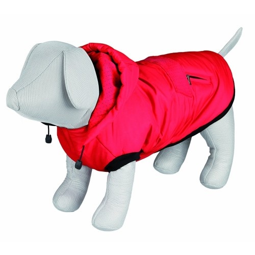 Casaco vermelho com capuz para cães
