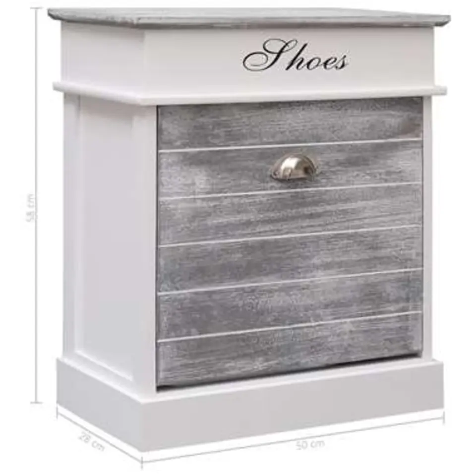 vidaXL - Schoenenkast - Grijs - Hout