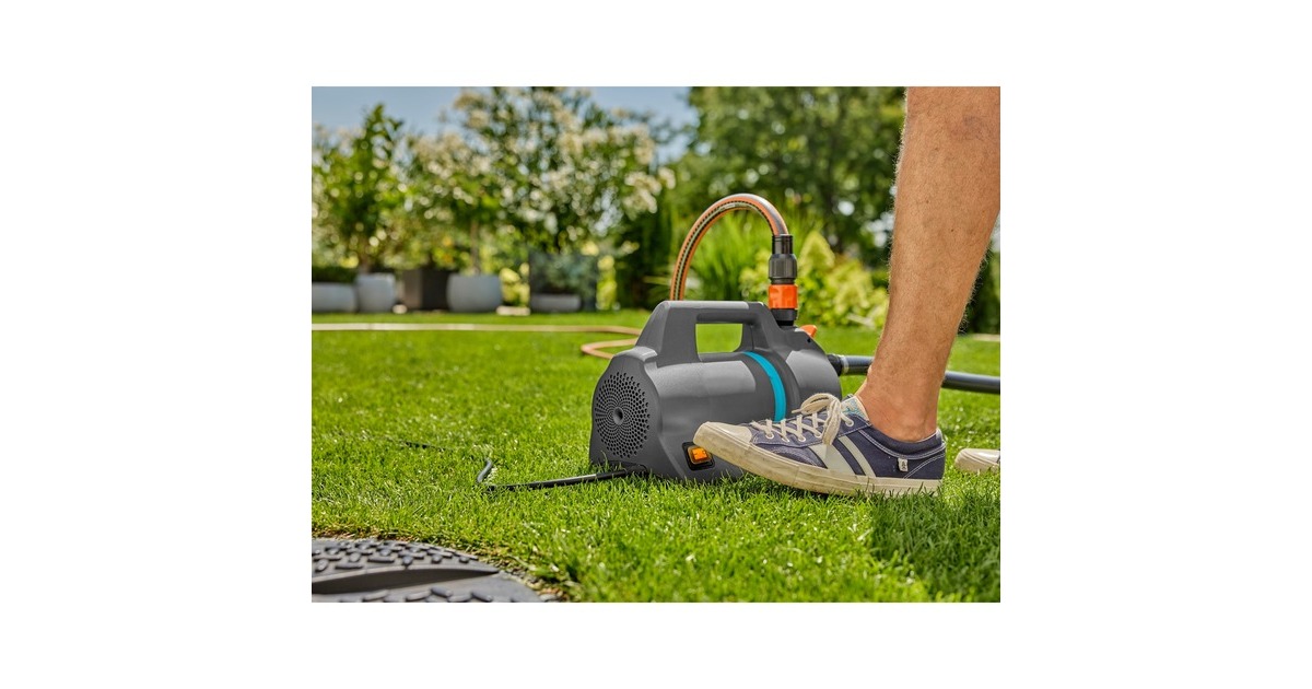 GARDENABesproeiingspomp 4300 Silent  (Donkergrijs/turquoise, 650 Watt)