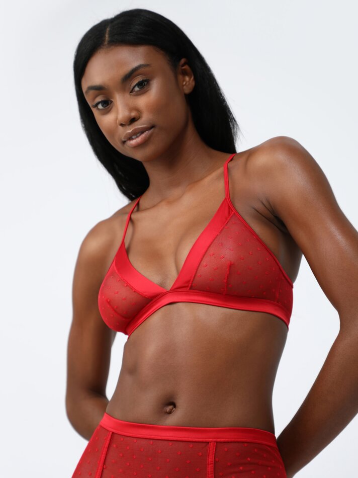 Sutiã de tule - Vermelho