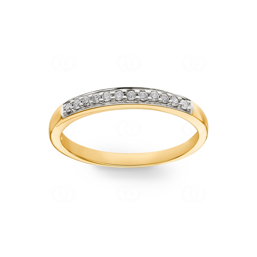 Mémoire-Ring 750/18 K Gelbgold mit Diamanten 0.10 ct H/si