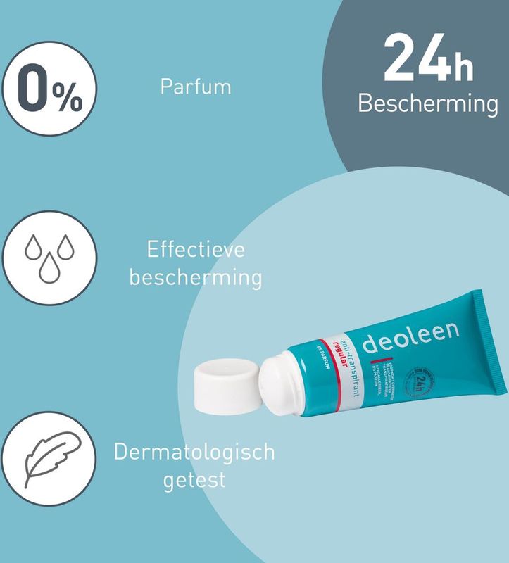 Deoleen - Anti-Transpirant - Hypoallergeen - 0% Parfum - Voor Gevoelige Huid