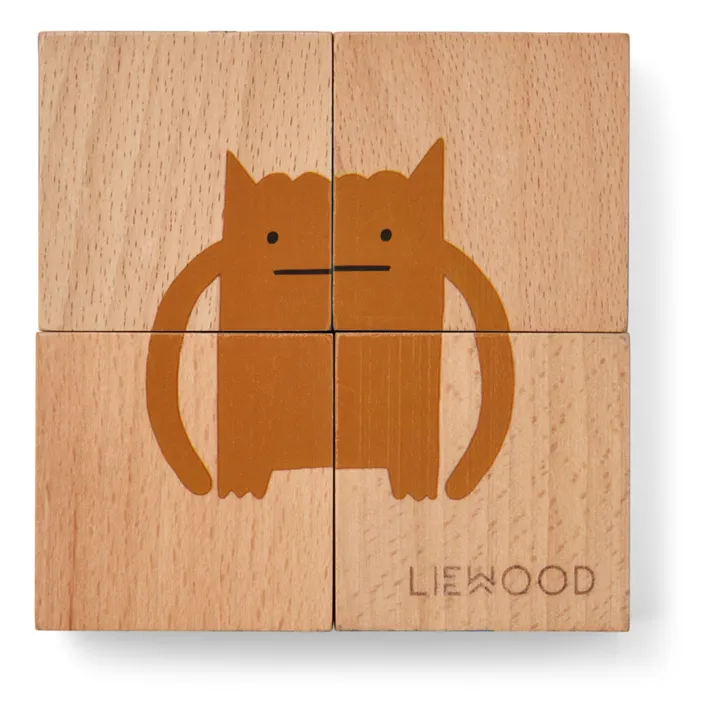Liewood Cubes en bois Aage | Monster/Nature